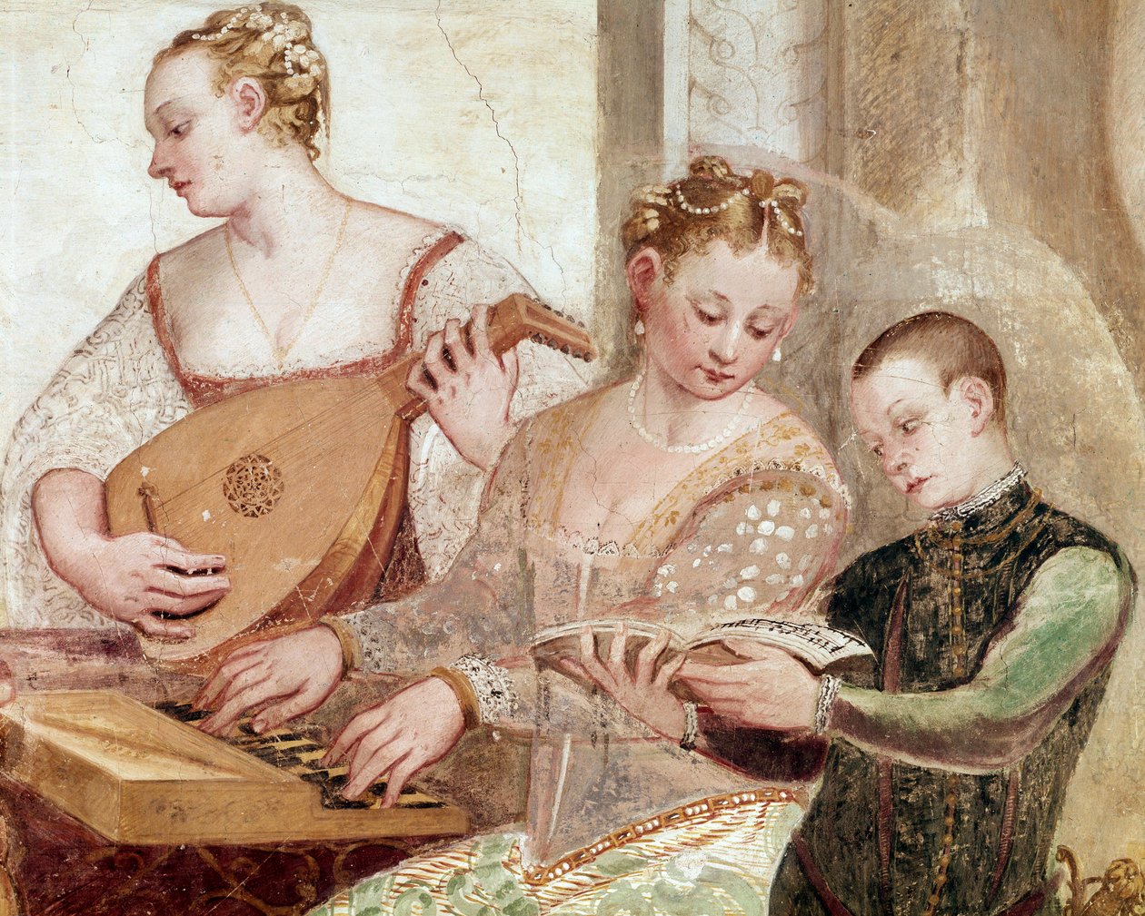 Konsertti, yksityiskohta (Fresko tekijältä Giovanni Antonio Fasolo