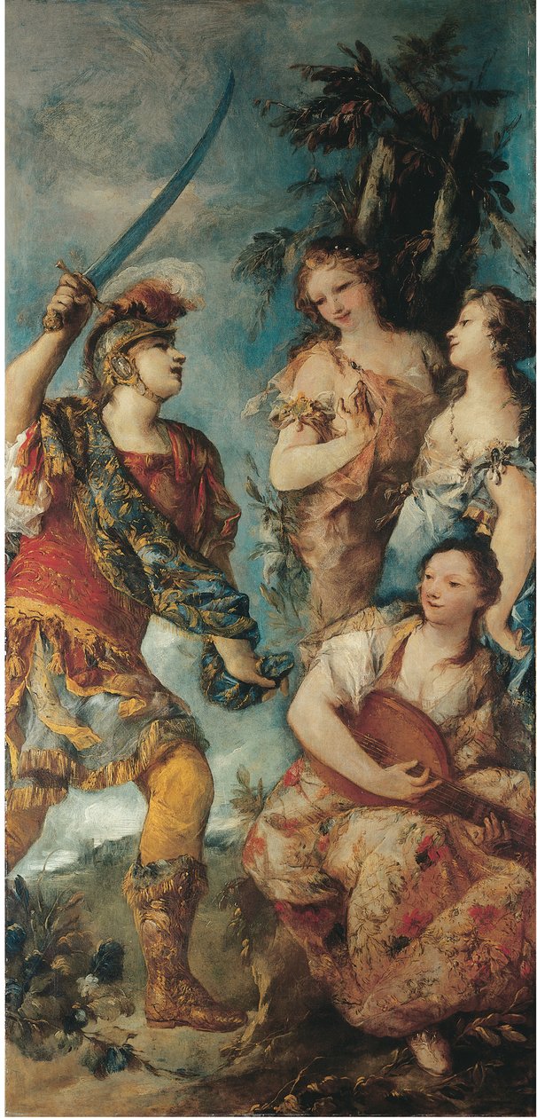 Rinaldo ja nymfit tekijältä Giovanni Antonio Guardi