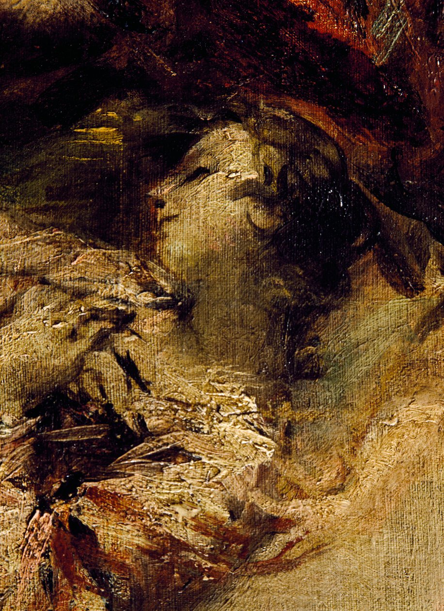 Enkelin siunaama Tobias, yksityiskohta Tobiaksen häistä, oikea osa tekijältä Giovanni Antonio Guardi