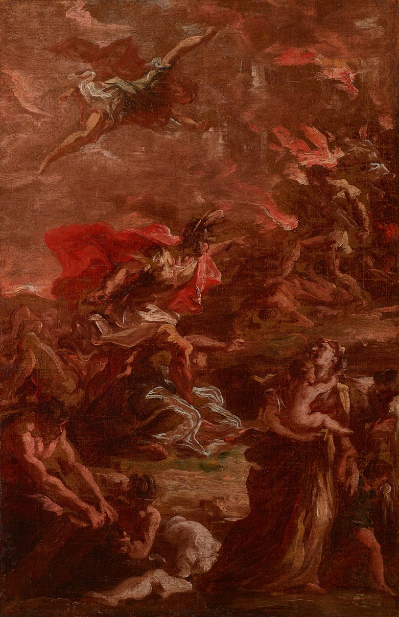 Sodan allegoria tekijältä Giovanni Antonio Pellegrini