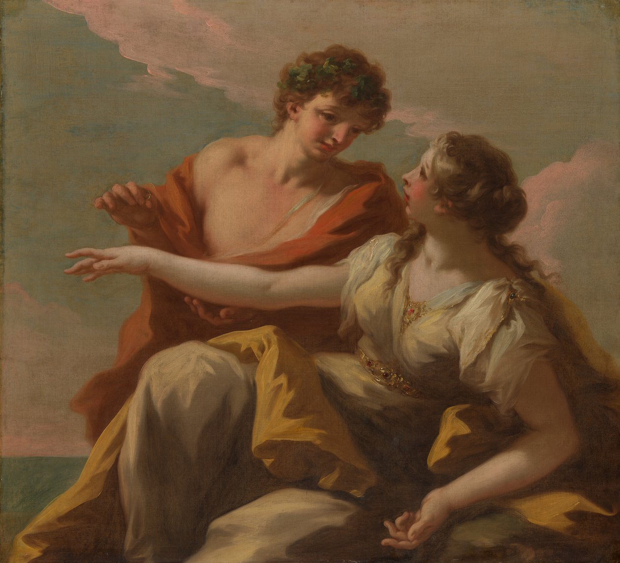 Bacchus ja Ariadne, 1720-luku. tekijältä Giovanni Antonio Pellegrini