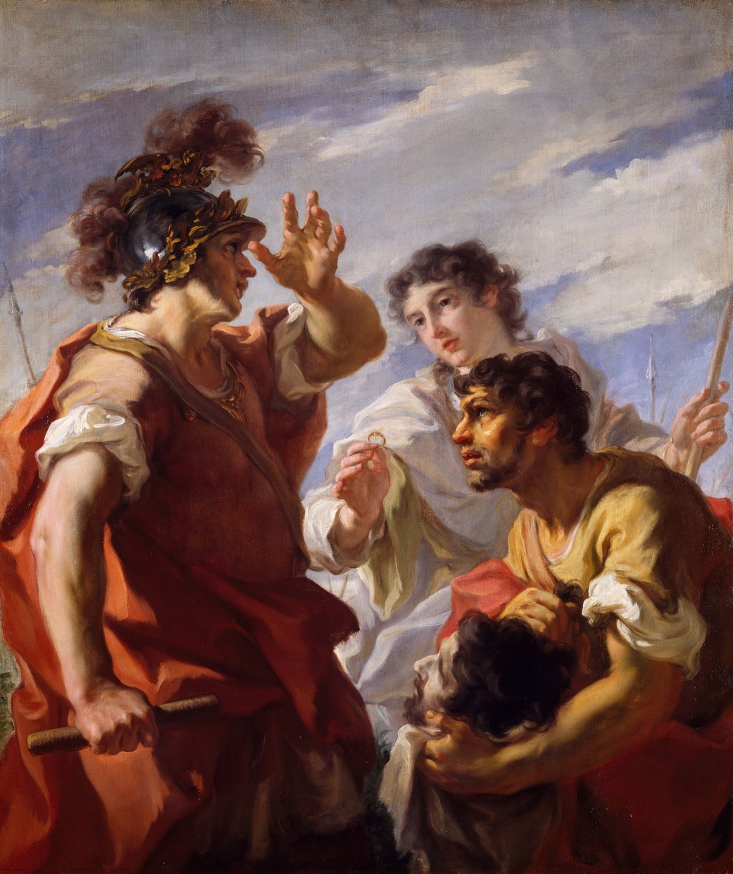 Caesar ennen Aleksandriaa, 1724-25. tekijältä Giovanni Antonio Pellegrini