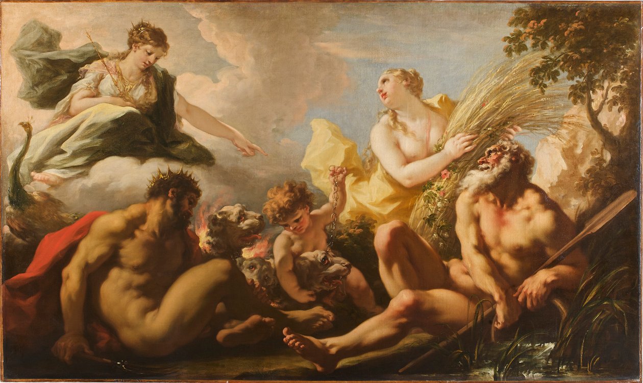 Brewingin neljä elementtiä, 1717. tekijältä Giovanni Antonio Pellegrini