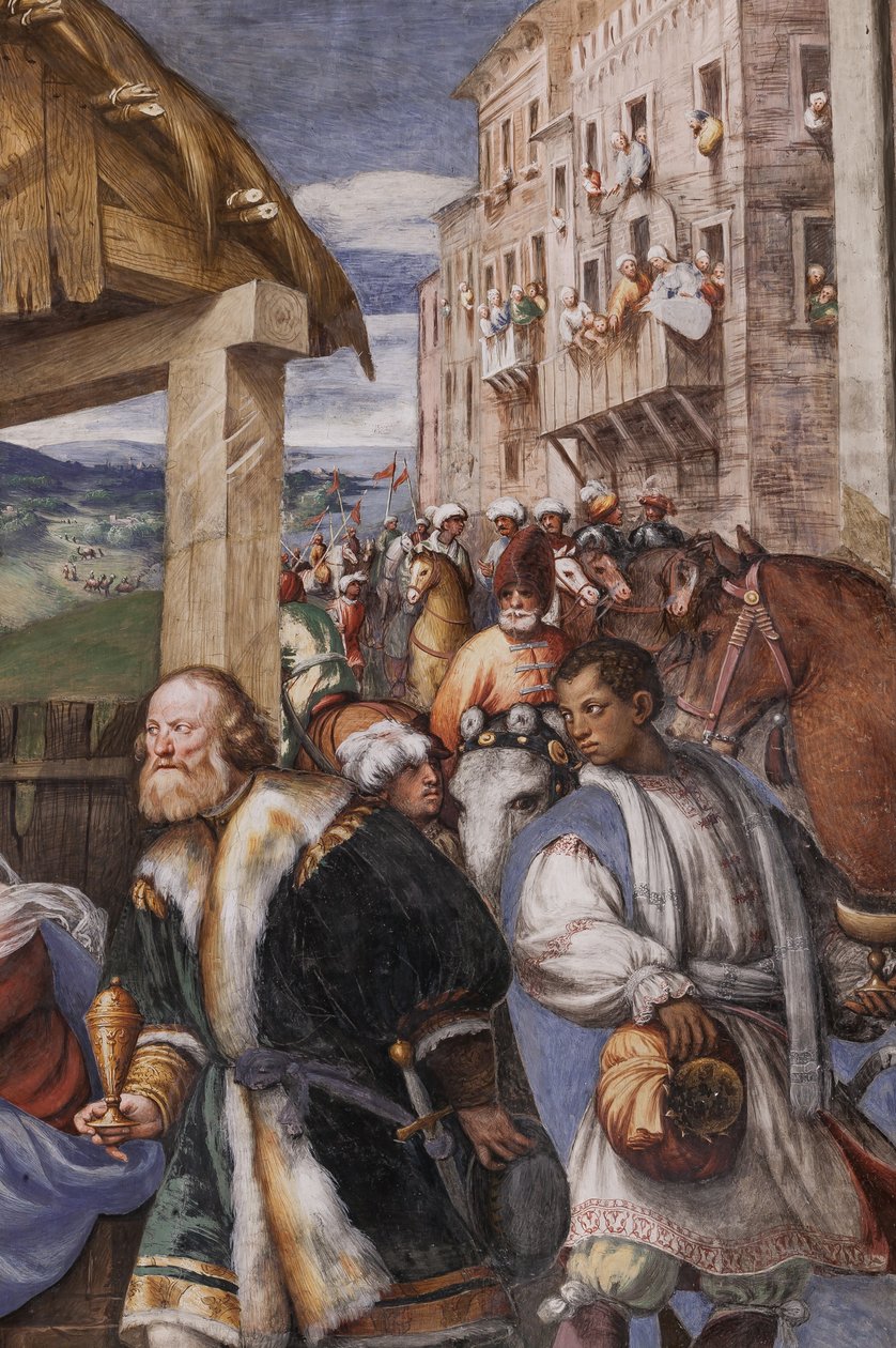 Tiedien palvonta ja paimenten palvonta tekijältä Giovanni Antonio Pordenone