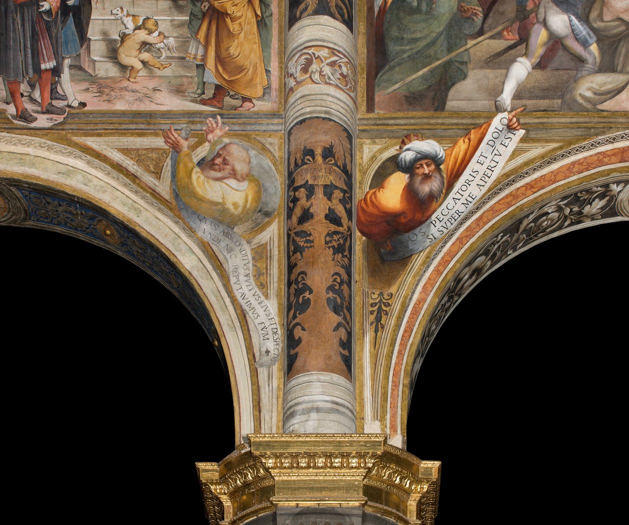 Keskilaivo, kolmas ja neljäs eteläjänne, IL Pordenone 1520, rintakuvat profeetoilla tekijältä Giovanni Antonio Pordenone