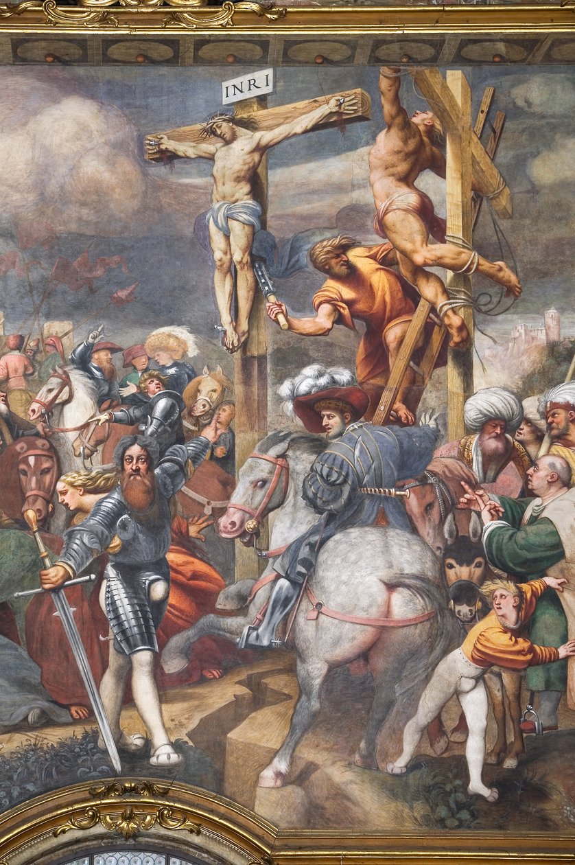 Ristiinnaulitseminen, yksityiskohta numeroista 2562703 ja 2562705 tekijältä Giovanni Antonio Pordenone