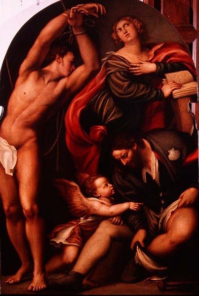 St. Catherine, St. Sebastian ja St. Roch tekijältä Giovanni Antonio Pordenone