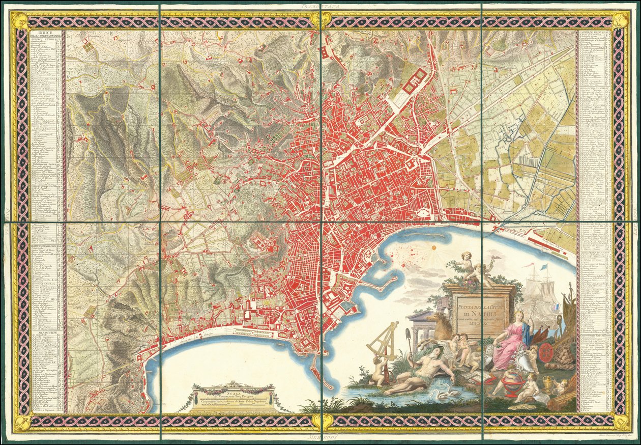 Napolin kartta vuodelta 1790 tekijältä Giovanni Antonio Rizzi Zannoni