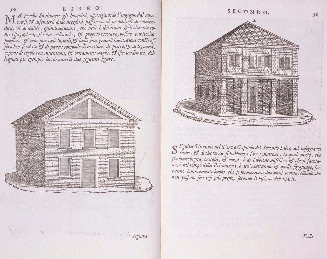 Asumisen kehitys, Della Architettura, julkaistu 1590 tekijältä Giovanni Antonio Rusconi