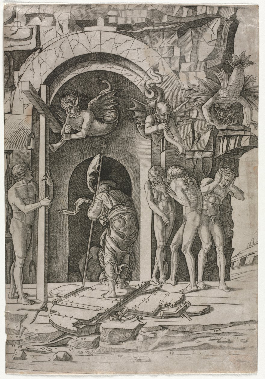 Laskeutuminen Limboon, n. 1490-1500. tekijältä Giovanni Antonio da Brescia