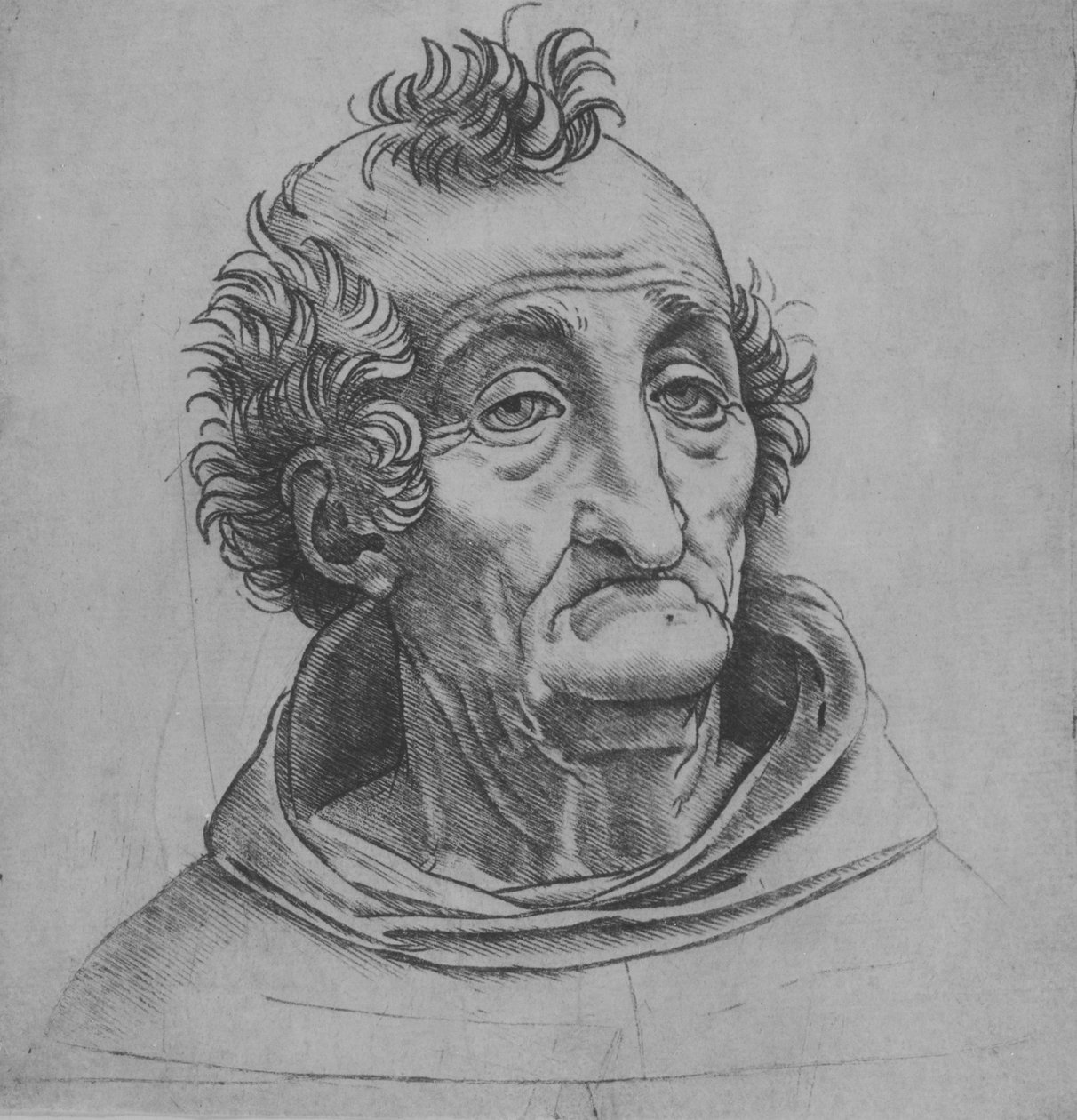 Vanhan miehen pää, n. 1490-1525. tekijältä Giovanni Antonio da Brescia