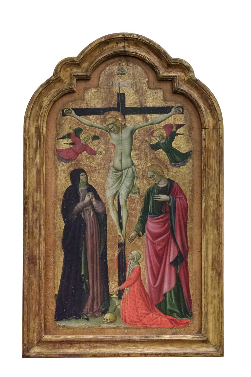 Ristiinnaulitseminen Pyhän Lucian kanssa, n.1465-70 (tempera puulle). tekijältä Giovanni Antonio da Pesaro