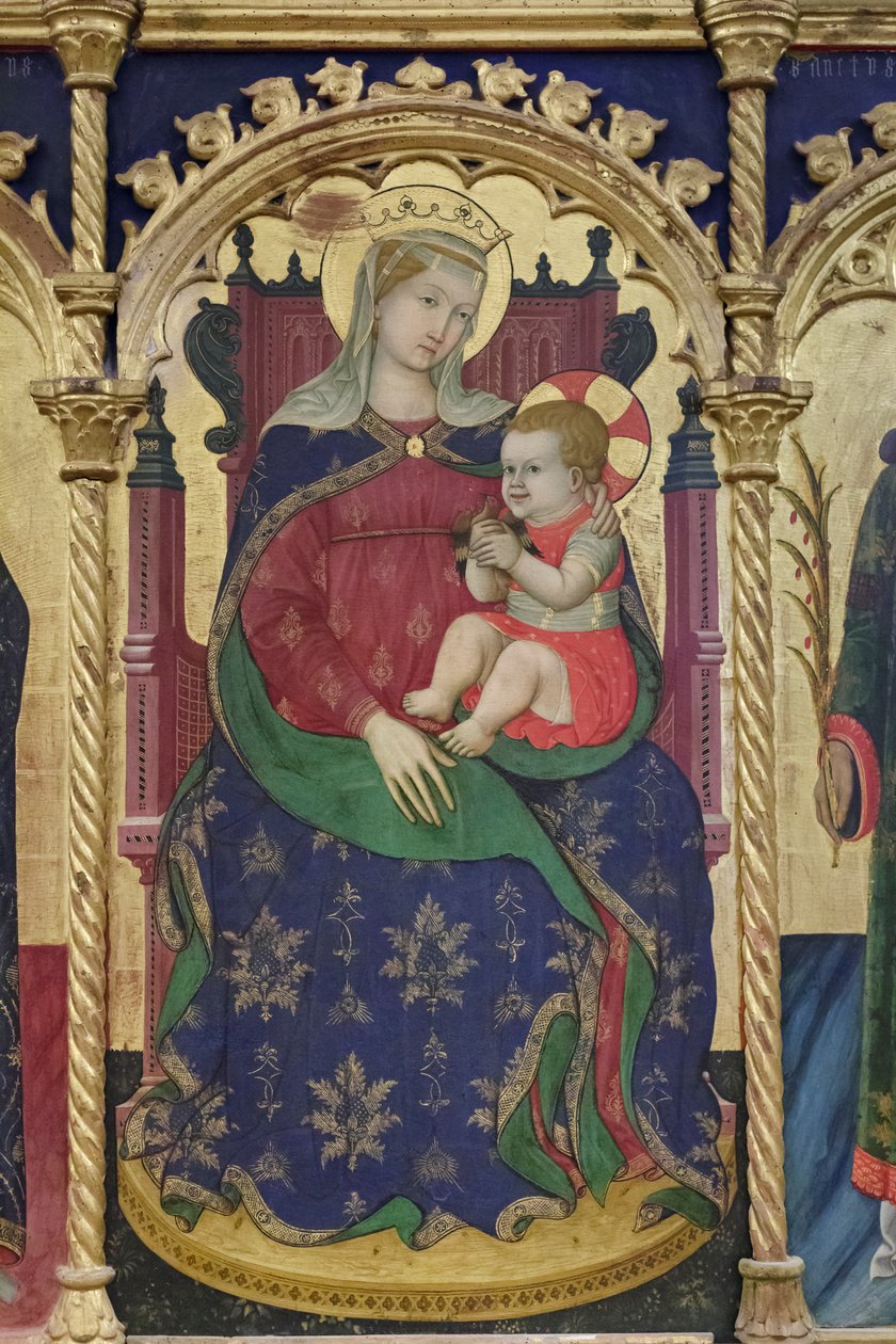 Madonna lapsen kanssa pyhimysten joukossa Jerome, Benedictus tekijältä Giovanni Antonio da Pesaro