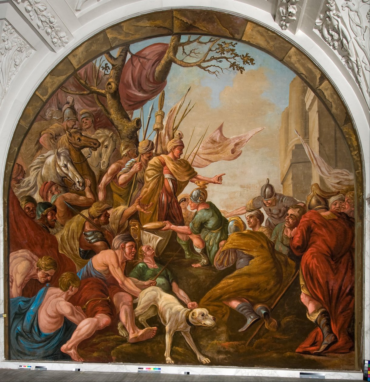 Roomalainen saalis asetettiin Claudius Civilisin jalkojen juureen tekijältä Giovanni Antonio de Groot