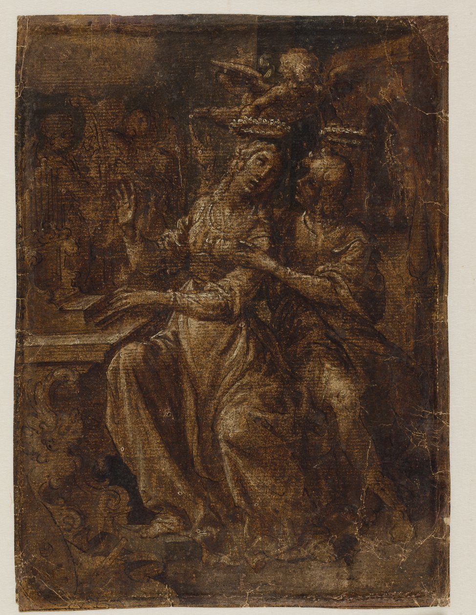 Pyhät Cecilia ja Valerianus uruilla tekijältä Giovanni Baglione