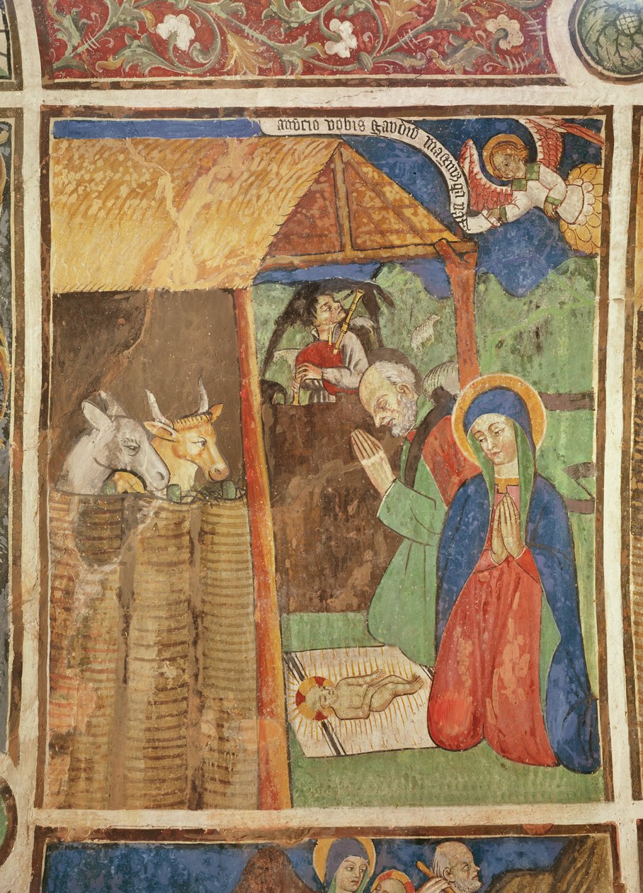 Syntymä, n. 1480 (fresko) tekijältä Giovanni Baleison