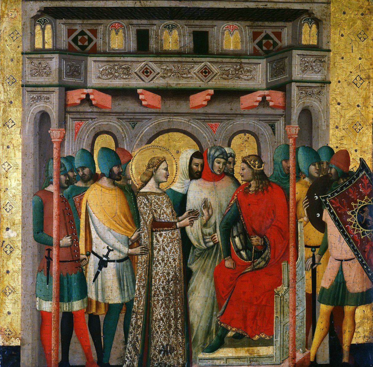 Pyhä Columba ennen keisari Aurelianusta Kohtauksia Pyhän Columban elämästä, 1345-1350. tekijältä Giovanni Baronzio
