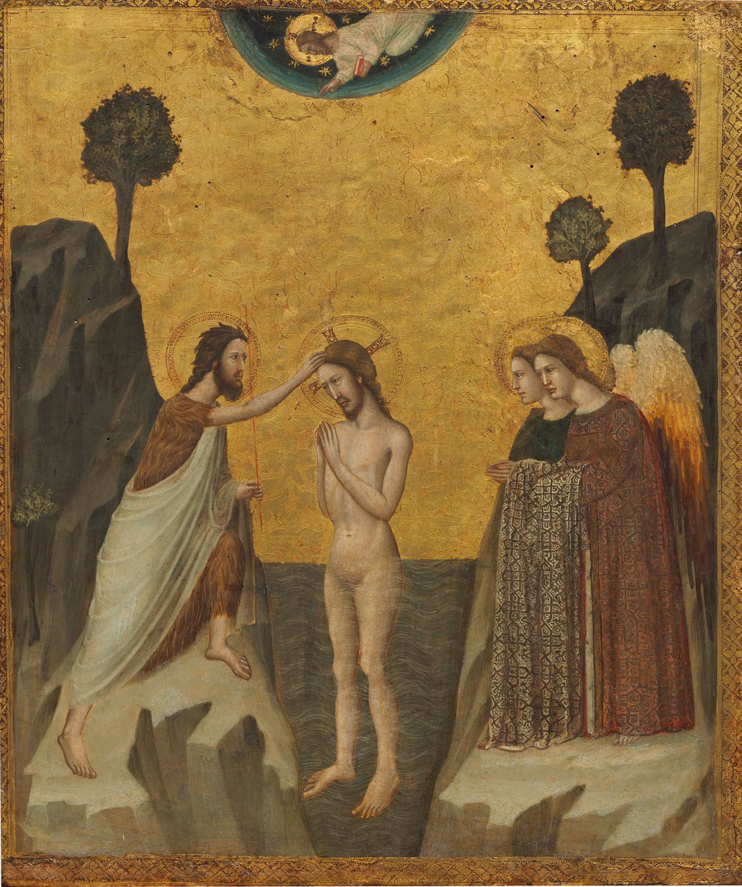 Kristuksen kaste, n. 1335. tekijältä Giovanni Baronzio
