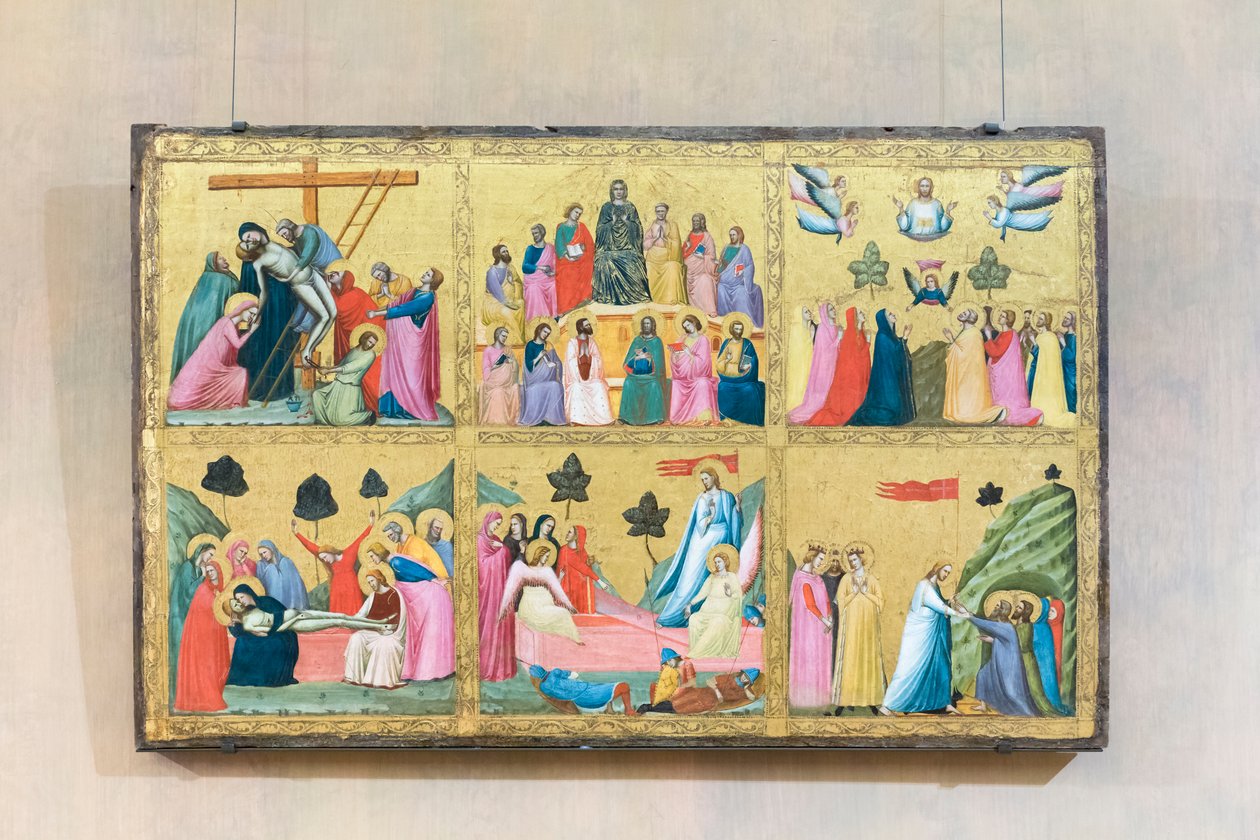 Jaksot Kristuksen kärsimyksestä , Giovanni Baronzio, Rimini, aktiivinen 1343-1345, kansallinen antiikin taiteen galleria, Rooma, Italia tekijältä Giovanni Baronzio da Rimini