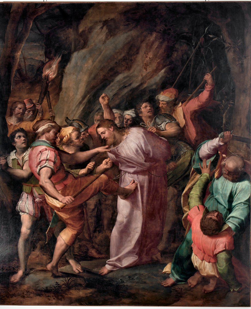 Giovanni Battista Castello dit Il Bergamasco -maalaus Kristuksen vangitseminen (n. 1500 / 1509-1569) tekijältä Giovanni Battista  Castello