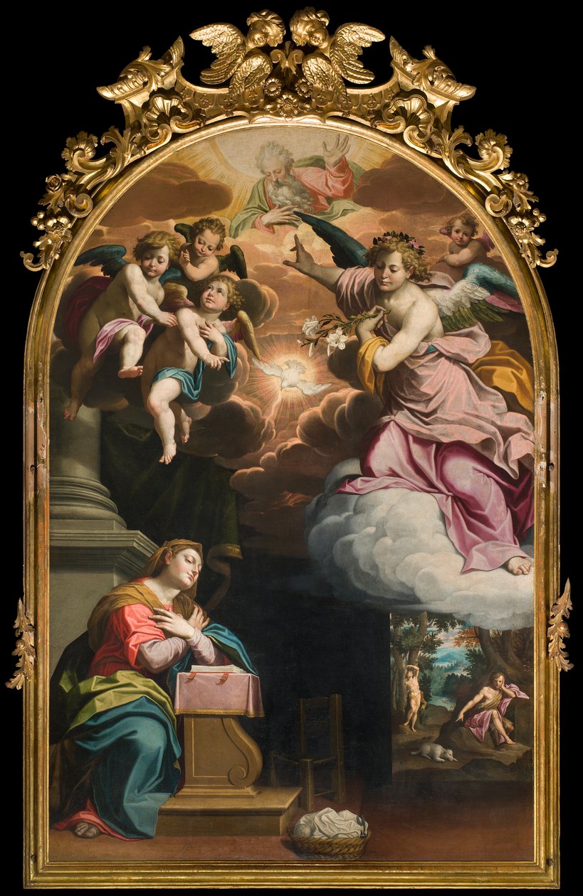 South Transept, Ilmoituksen alttari, Giovanni Battista Trottin alttaritaulu, joka tunnetaan nimellä Il Malosso 1594 tekijältä Giovanni Battista Trotti