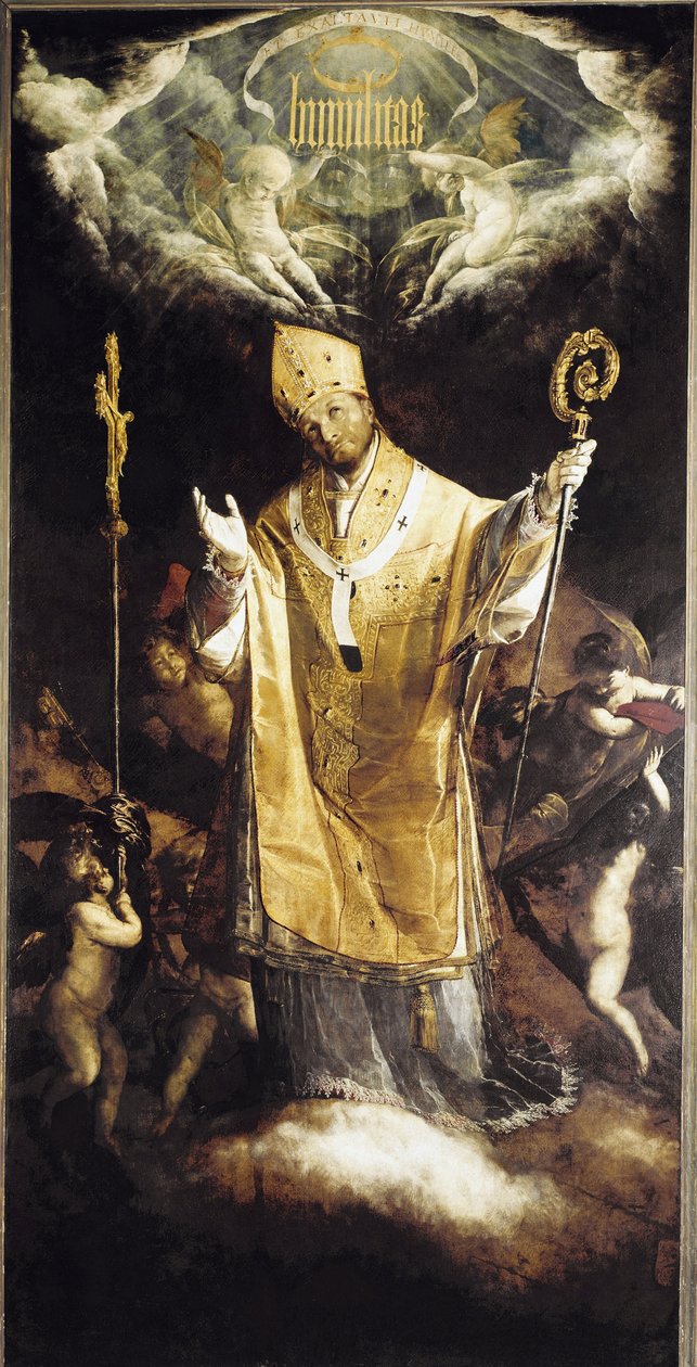 Pyhän Charles Borromeon kunnia (öljy kankaalle tekijältä Giovanni Battista  Crespi