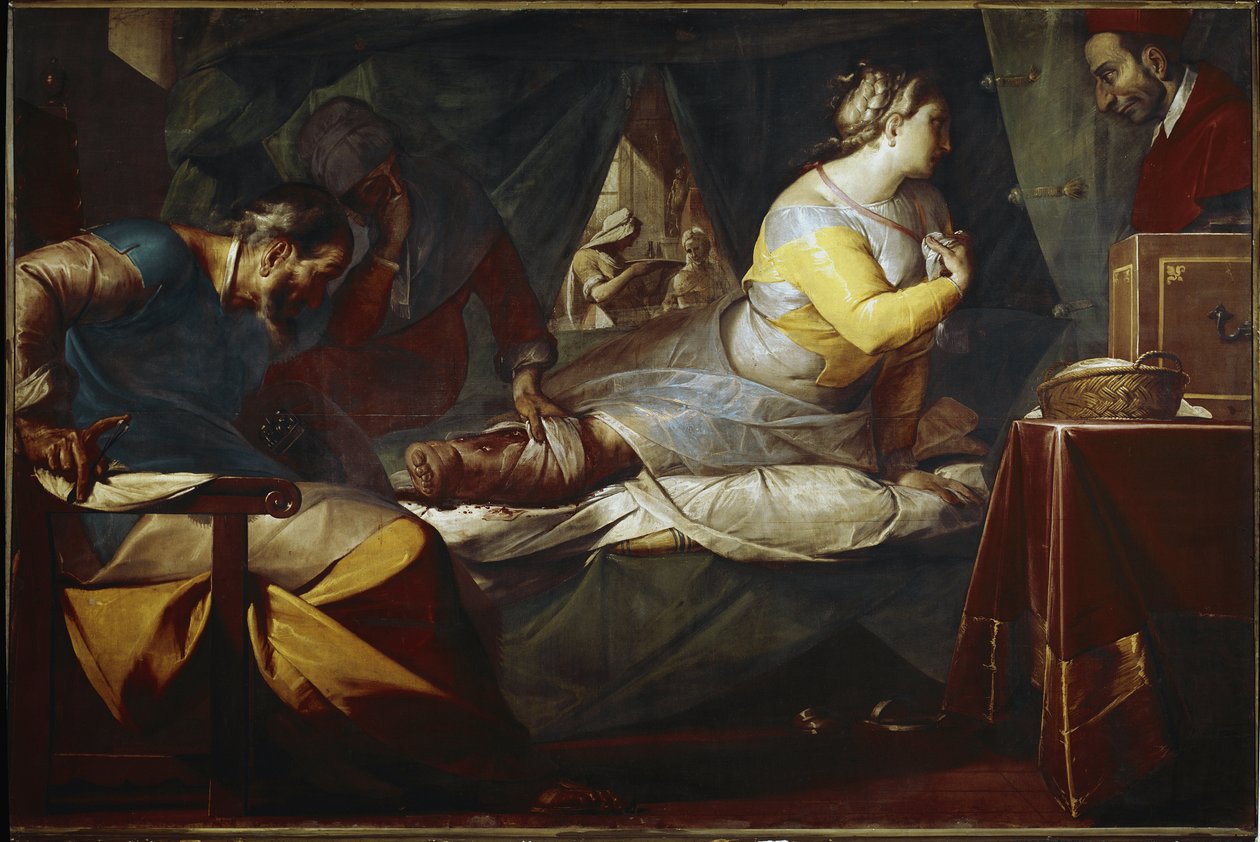 Quadroni de san Carlo: episodi Saint Charles Borromeen (1538-1584) elämästä: Aurelia degli Angelin ihme (St Charlesin kvadroni: Pyhän Kaarlen elämä ja ihmeet Borromeo: Aurelia degli Angelin ihme) Ceranon (Giovan) maalaus Baptisti Kr tekijältä Giovanni Battista  Crespi