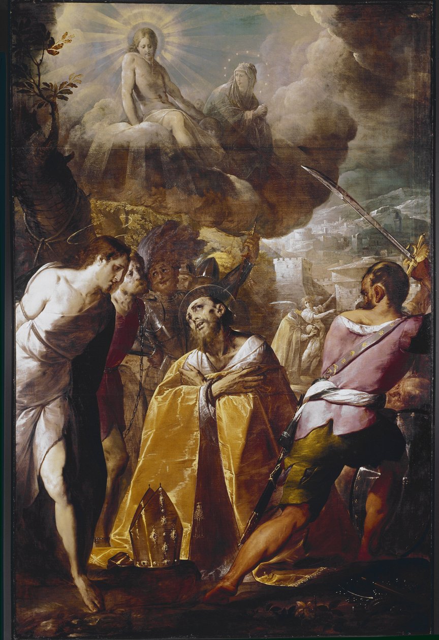 Pyhän Dionysioksen marttyyrikuolema (Dennis tai denis) (öljy kankaalle tekijältä Giovanni Battista  Crespi