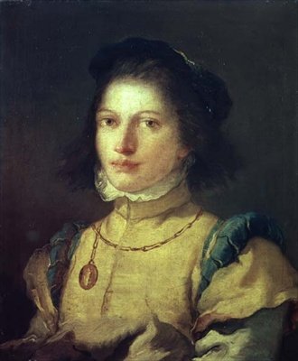 Tyttö 1500-luvun sivun puvussa. tekijältä Giovanni Battista Tiepolo