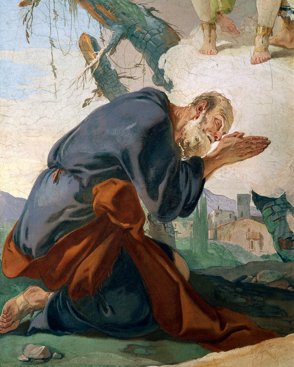Abraham ja enkelit (yksityiskohta) tekijältä Giovanni Battista Tiepolo