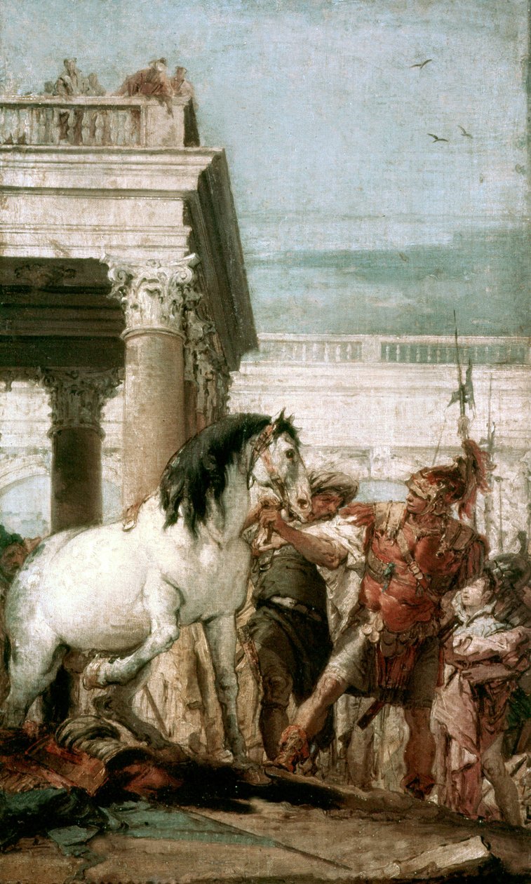 Aleksanteri Suuri ja hänen hevosensa Bucephala tekijältä Giovanni Battista (1696 1770) Tiepolo
