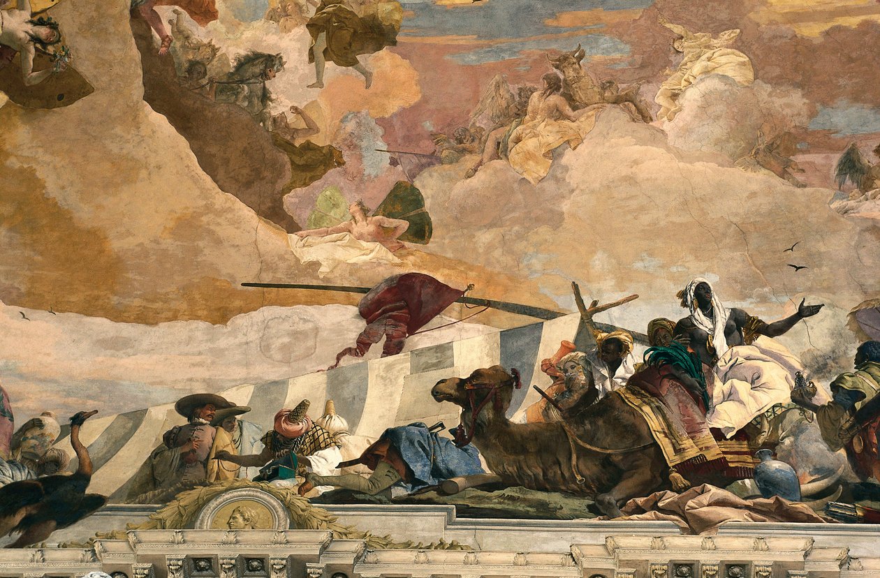 Afrikan allegoria. Giovanni Battista Tiepolon fresko (1696-1770) tekijältä Giovanni Battista Tiepolo