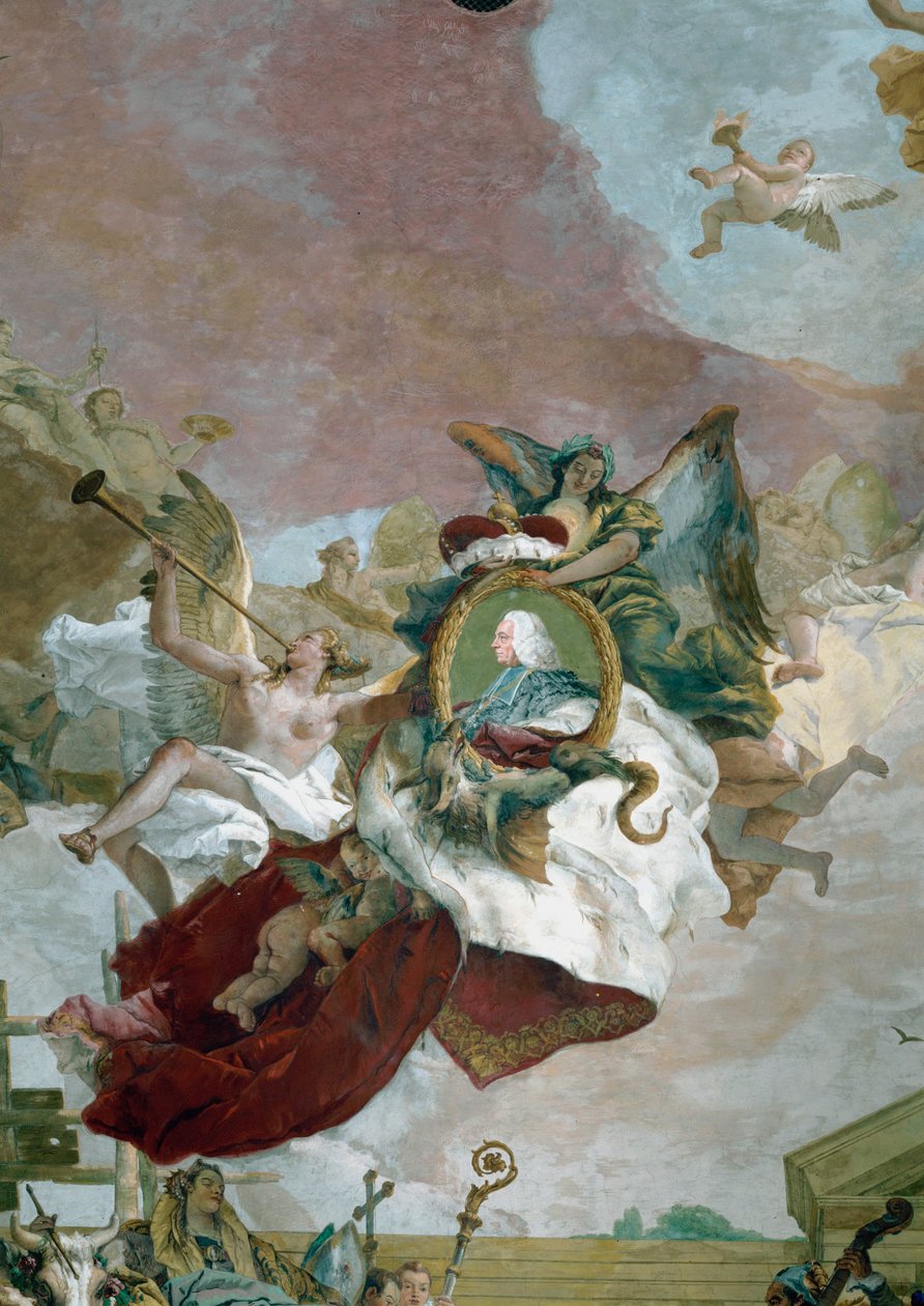 Ruhtinaspiispa Carl Philipp von Greiffenklaun apoteoosi (fresko) tekijältä Giovanni Battista (1696-1770) Tiepolo