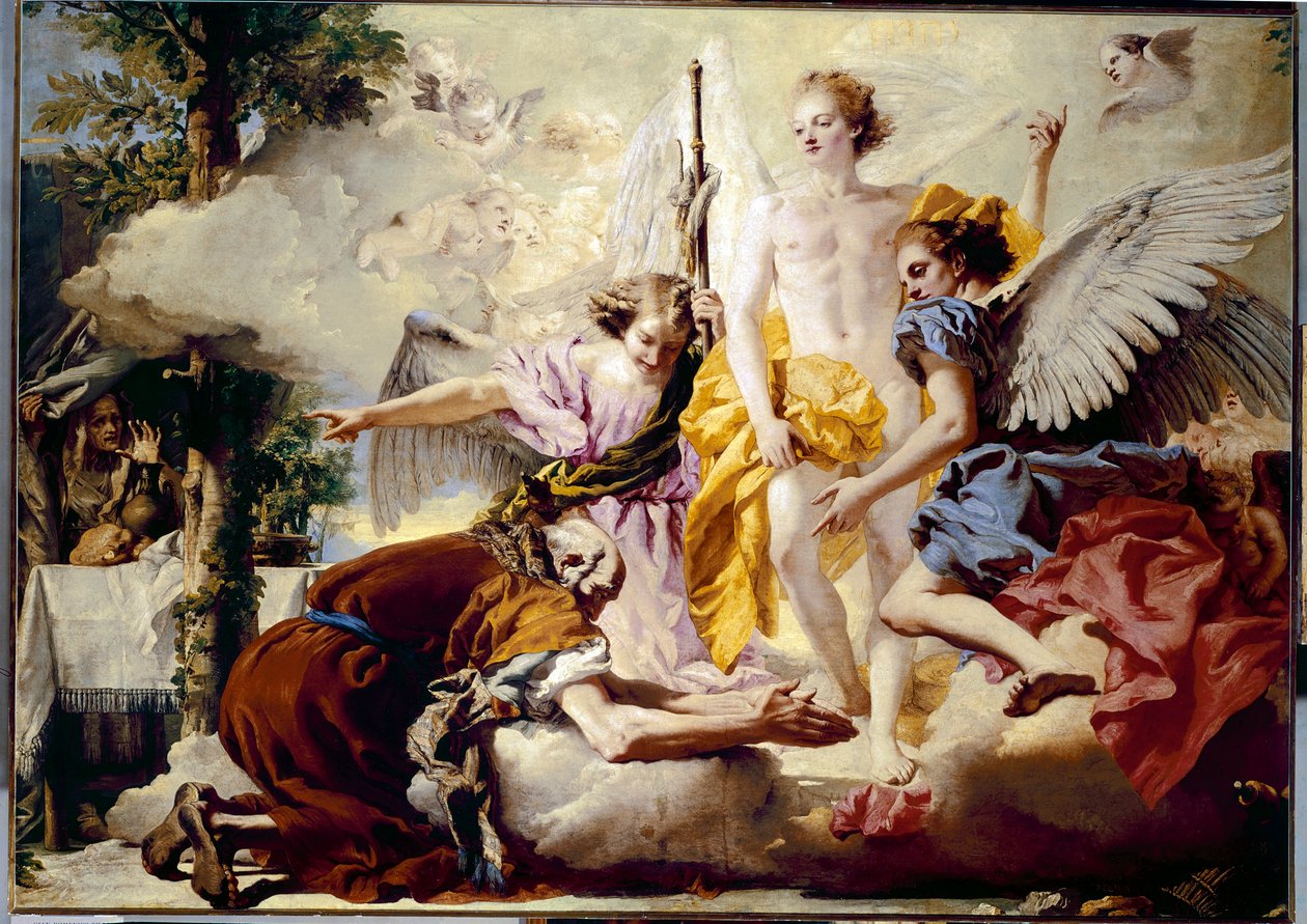 Kolmen enkelin ilmestyminen Abrahamille tekijältä Giovanni Battista Tiepolo