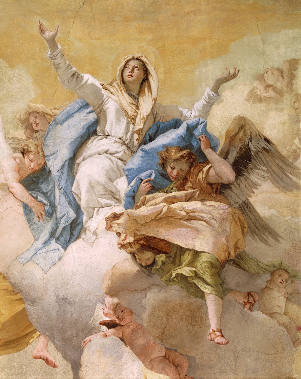 Neitsyt, Giovanni Battista Tiepolo (1696-1770), fresko, yksityiskohta, Puhtauden oratorio, Udine tekijältä Giovanni Battista Tiepolo