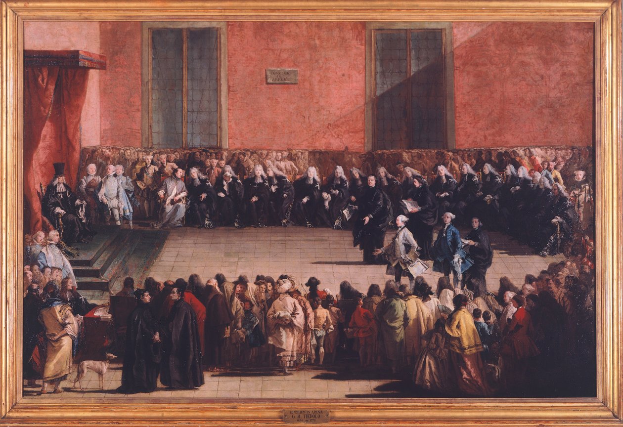 Consilium in Arena, kirjoittanut Giandomenico Tiepolo (1727-1804) tekijältä Giovanni Battista Tiepolo