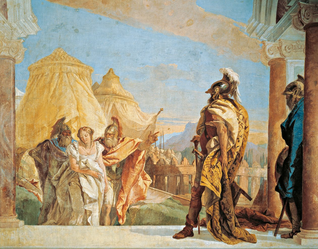 Eurybates ja Talthybius johtivat Briseisin Agamemnoniin tekijältä Giovanni Battista Tiepolo
