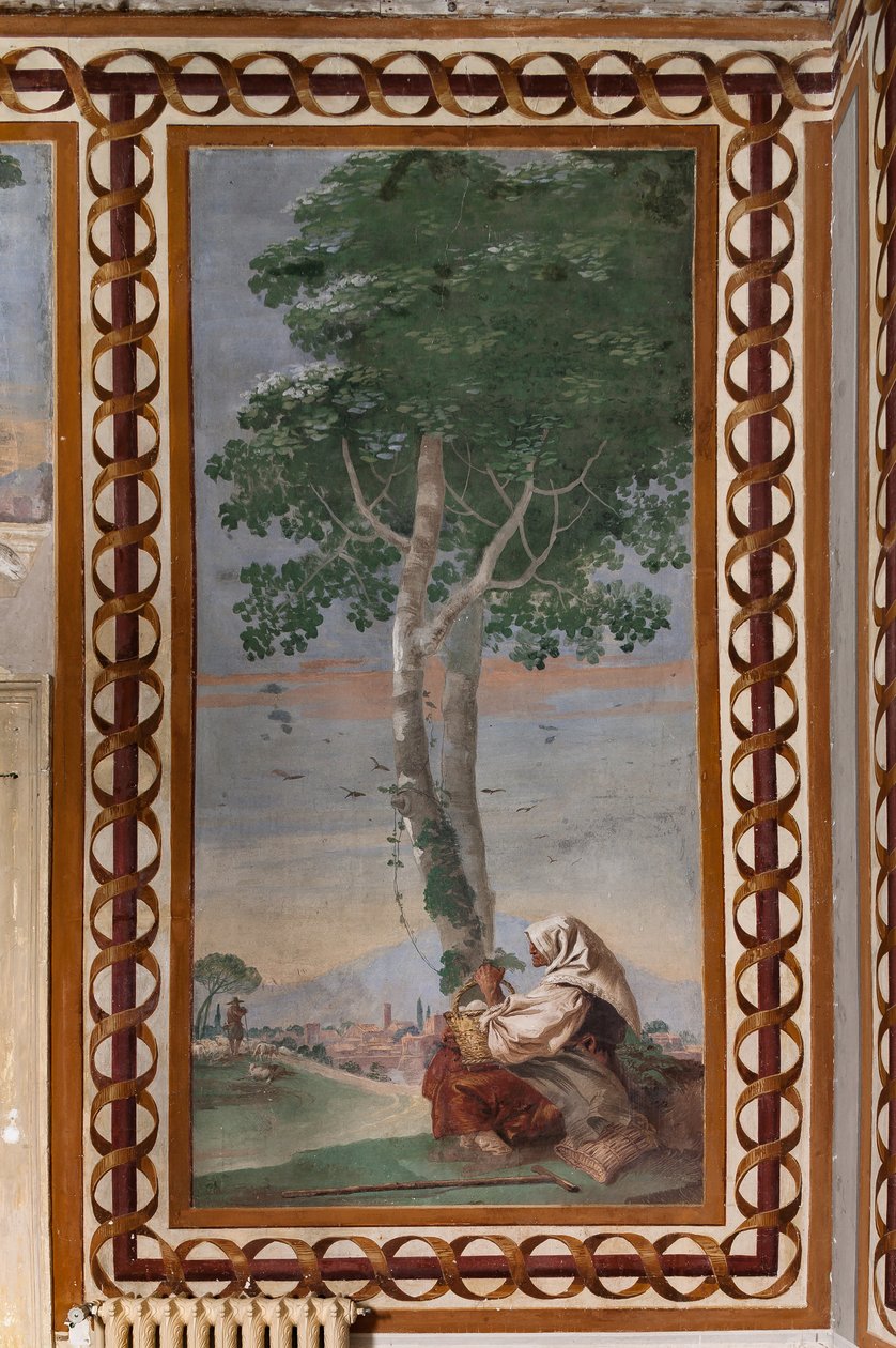 Vierasmajoitus, Maaseutumaisemien huone: "Maisema istuvan talonpojan kanssa" tekijältä Giovanni Battista Tiepolo