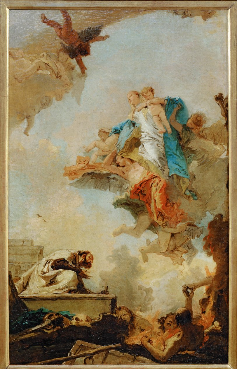 Karmelin neitsyt ilmestyy pyhälle Simeon Stockille ... tekijältä Giovanni Battista (1696 1770) Tiepolo