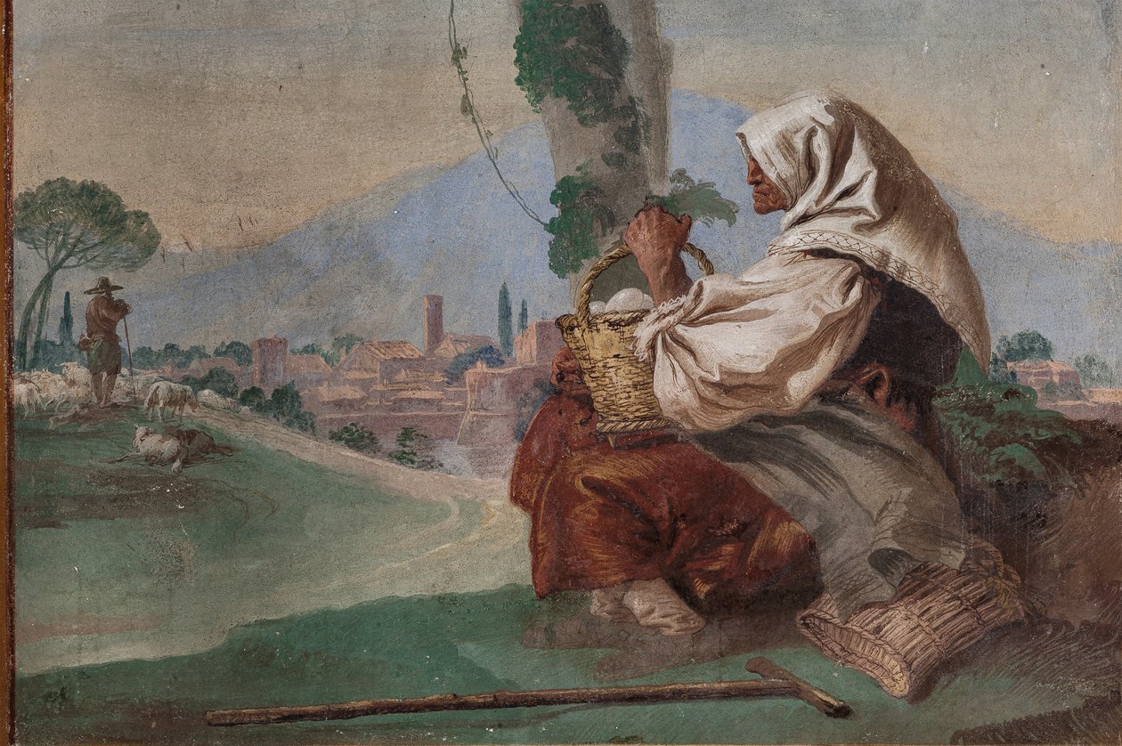 Vanha talonpoikanainen munakorin kanssa, "Foresteria" (vierastalo) tekijältä Giovanni Battista Tiepolo