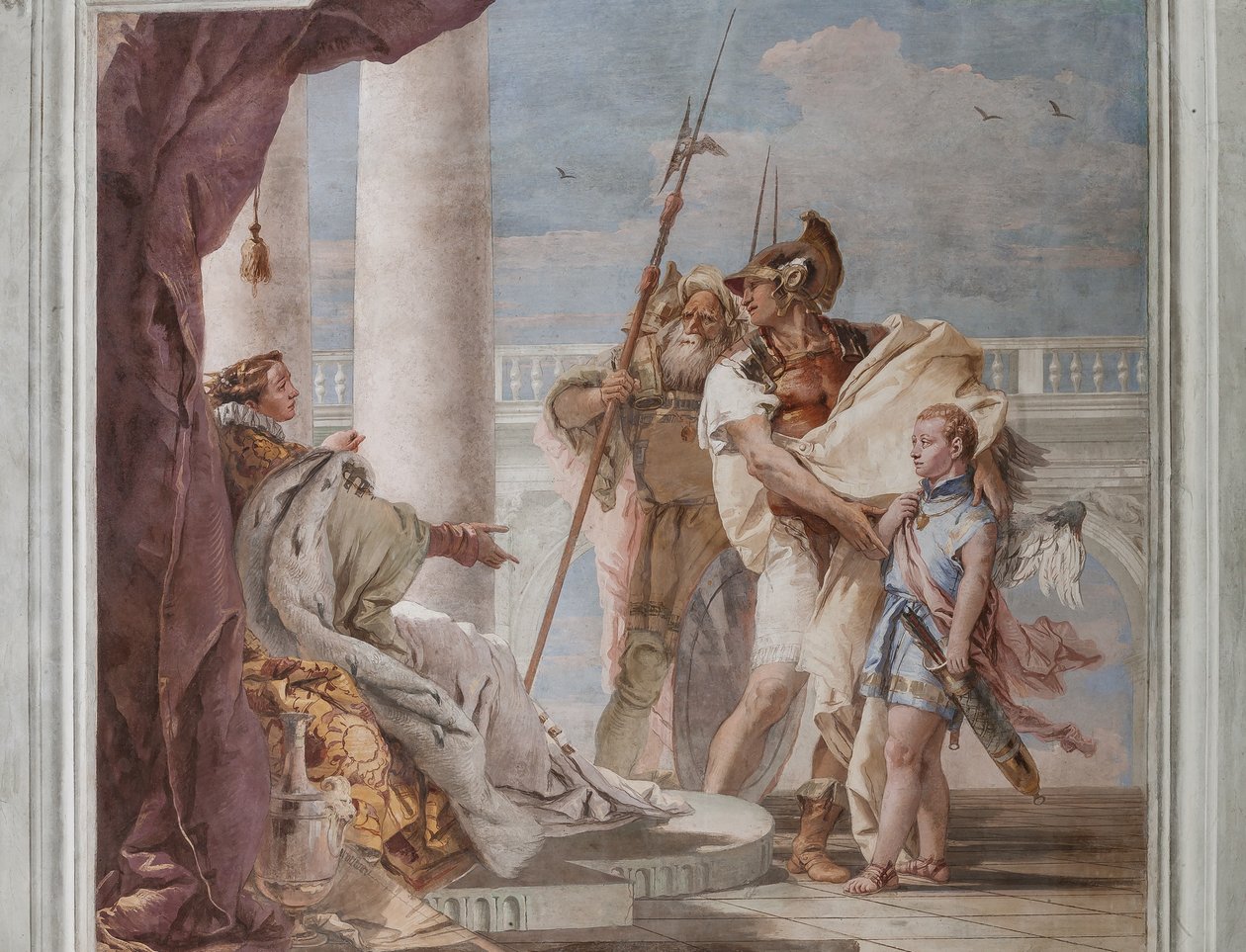 Palazzina (pieni rakennus), Aeneidin kolmas huone: "Aeneas esittelee Eroksen Didonelle Ascaniuksen kaltaisena" tekijältä Giovanni Battista Tiepolo