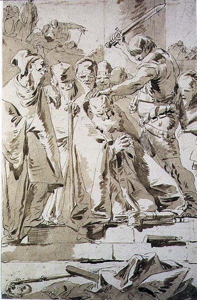 Piispan mestaus (kynä ja muste paperille) tekijältä Giovanni Battista Tiepolo