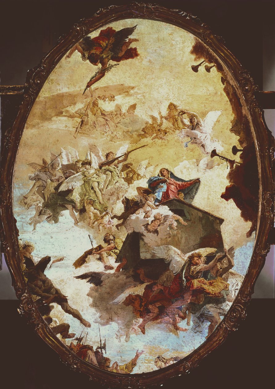 Loreton pyhän talon kuljetus, luonnos tekijältä Giovanni Battista Tiepolo