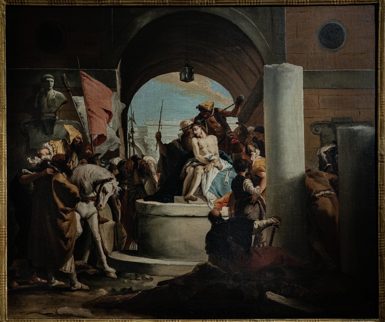 Kopio The Crowning of Thorns, 1700-luvun puoliväli (öljy kankaalle) tekijältä Giovanni Battista (1696 1770) (workshop of) Tiepolo