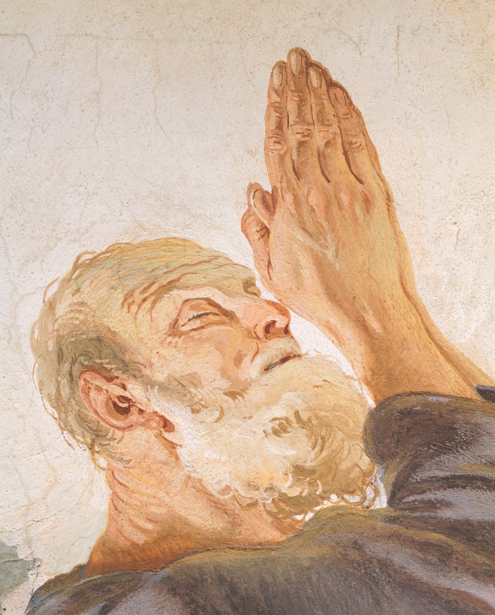 Abraham ja enkelit, Giambattista Tiepolo (1696-1770), fresko, yksityiskohta, Arkkipiispan palatsi, Udine tekijältä Giovanni Battista Tiepolo