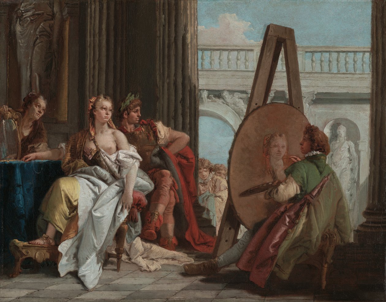 Aleksanteri Suuri ja Campaspe Apellesin studiossa, n. 1740 (öljy kankaalle) tekijältä Giovanni Battista Tiepolo