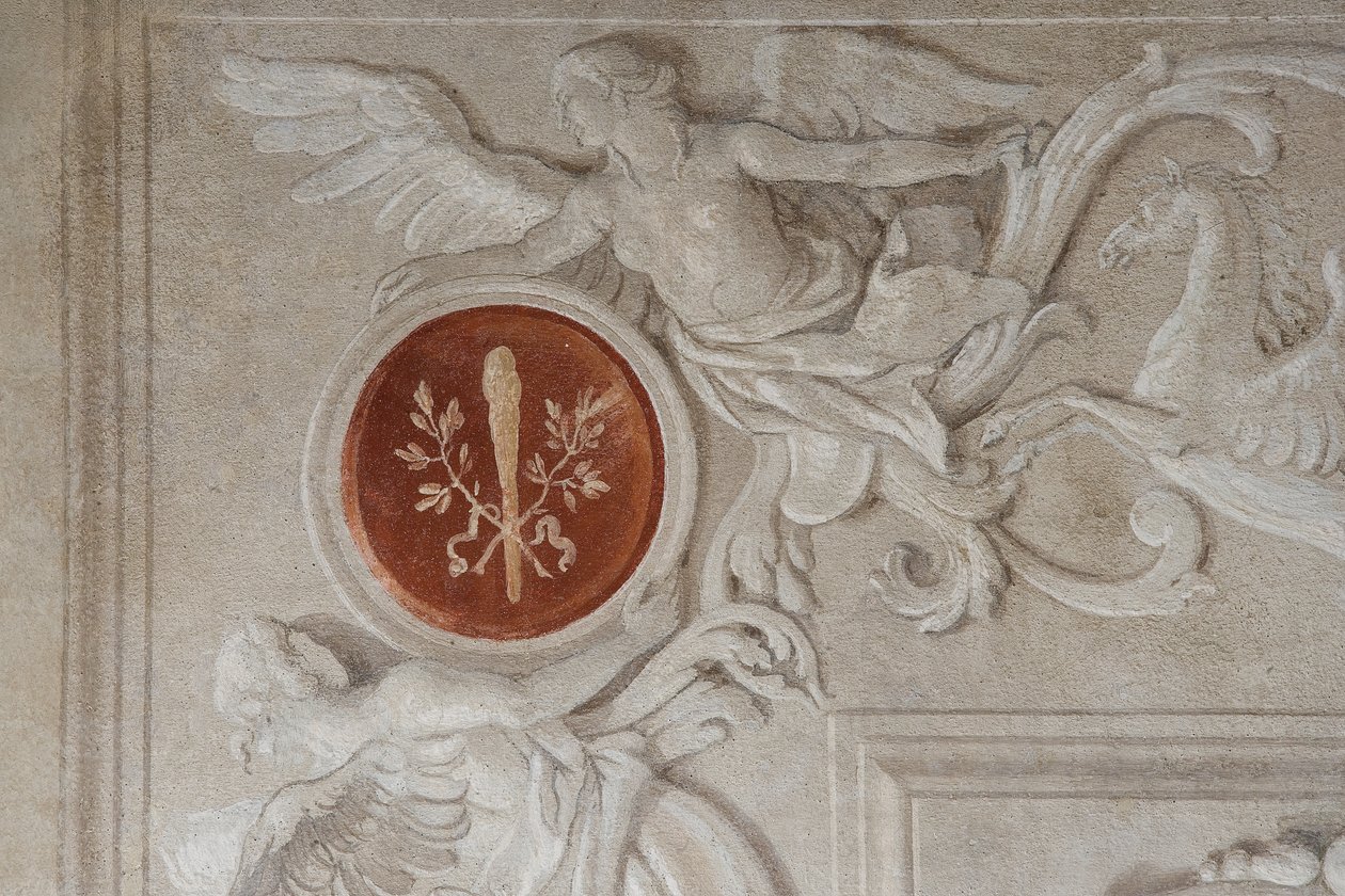 Freskon yksityiskohta Palazzinan Aeneis-huoneesta tekijältä Giovanni Battista Tiepolo