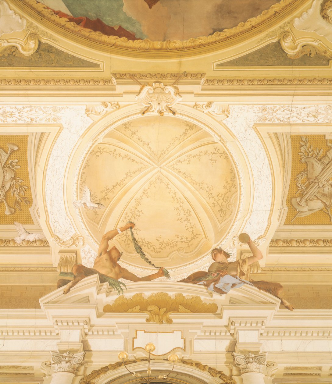Yksityiskohta freskoista juhlasalin katossa, Villa Pisani, Stra, Venetsia, Giambattista Tiepolo (1696-1770) tekijältä Giovanni Battista Tiepolo