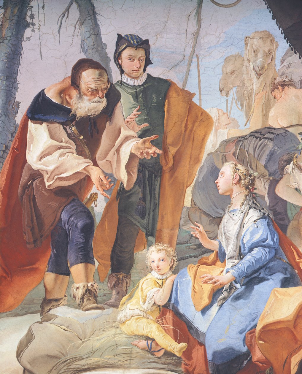 Giambattista Tiepolon (1696-1770) freskot Udinen arkkipiispan palatsin galleriassa, yksityiskohta tekijältä Giovanni Battista Tiepolo