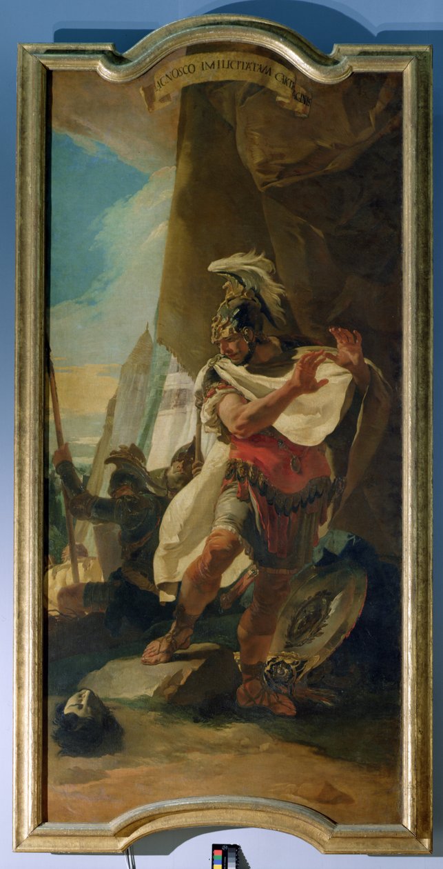 Hannibal veljensä Hasdrubalin pään kanssa tekijältä Giovanni Battista Tiepolo